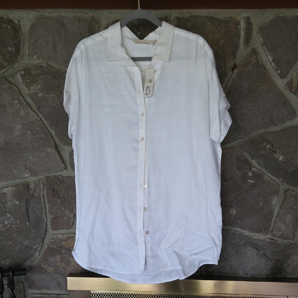 Soft Surroundings White Casual Button Down Shirt